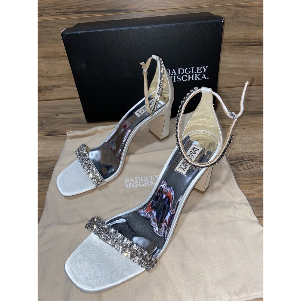 Badgley Mischka Women's Harriet‎ Open Toe Block Heel, Sz 11